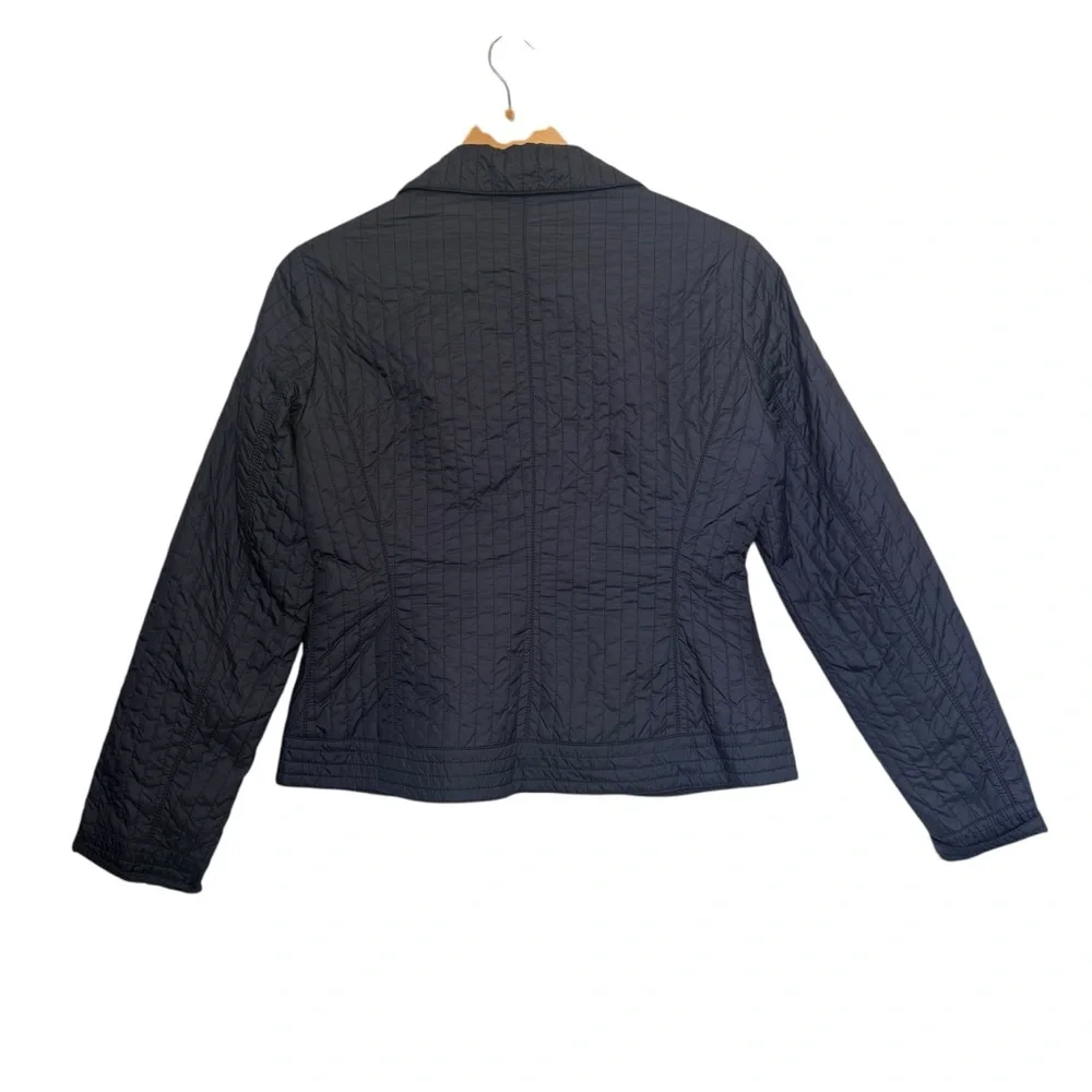 Armani Callezioni Navy Blazer Style Quilted Jacket Womens Size 4 - Picture 2 of 12